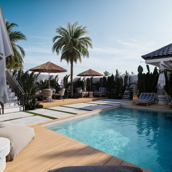 Una piscina al aire libre