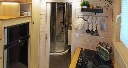 Tiny house with sauna barrel in Wendland