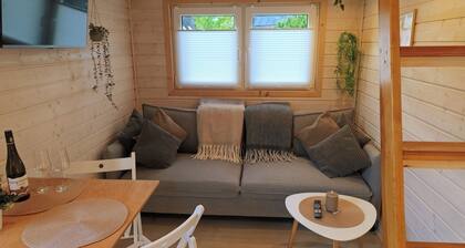 Tiny house with sauna barrel in Wendland