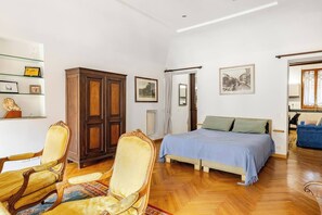 2 bedrooms, desk, iron/ironing board, travel cot