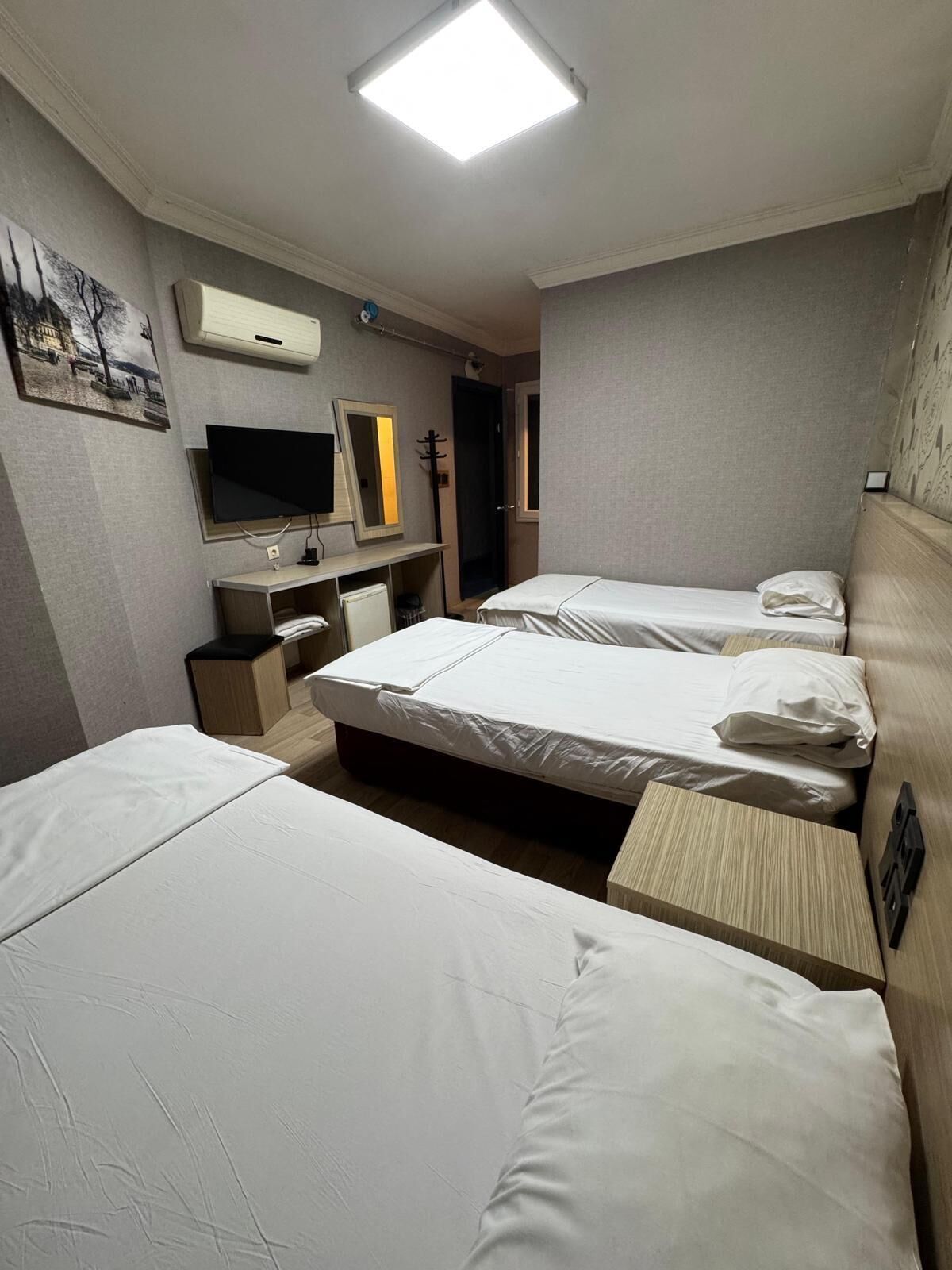 Economy Triple Room, City View | Desk, blackout drapes, free WiFi