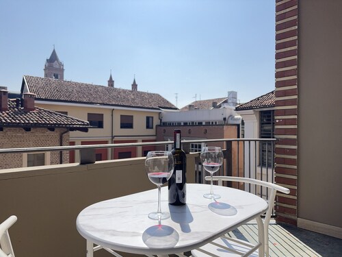 Im historischen Zentrum, mit Blick auf die Türme