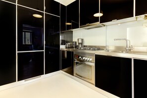 City-lejlighed - 1 kingsize-seng med sovesofa - ikke-ryger | Privat køkken | Kaffe-/temaskine, elkedel, brødrister