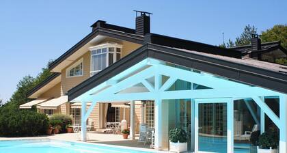 Luxurious 6BR Chalet with Pool, Sauna & Tennis Court in Saint-Paul-en-Chablais