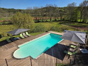 Seasonal outdoor pool - Les Gîtes du Pech (Sainte-Foy-de-Longas)