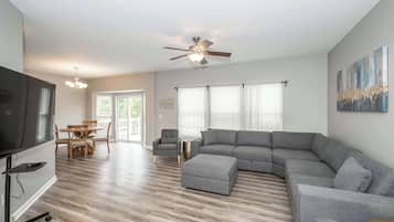 House, Multiple Beds, Hot Tub, Garden View (Ark & Creation Retreat) | Living area | 42-inch flat-screen TV with digital channels