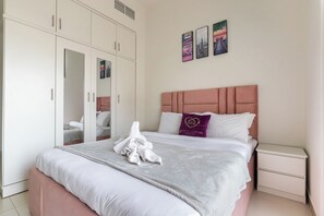 อพาร์ทเมนท์สำหรับครอบครัว, 2 ห้องนอน, ปลอดบุหรี่ | 2 ห้องนอน, ผ้าปูที่นอนฝ้ายอียิปต์, เครื่องนอนระดับพรีเมียม