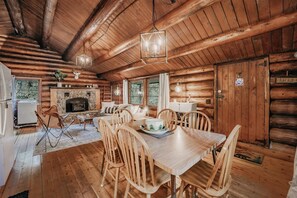 Cabin, 2 Bedrooms, Smoking, Fireplace | Dining - 76gs - Genuine Log Cabin - Wifi - Pets Ok - Sleeps 4 (Deming)