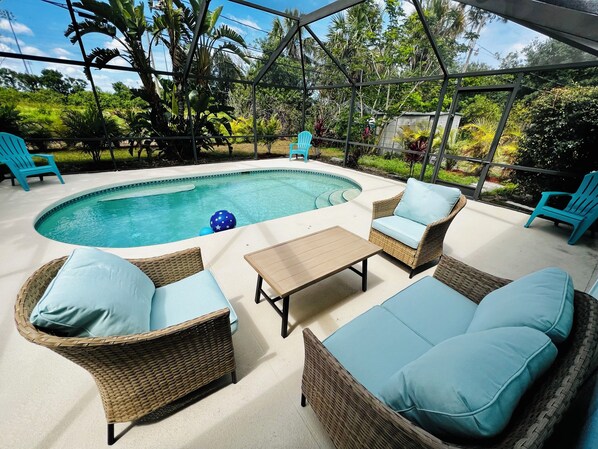 Piscine extérieure, piscine chauffée