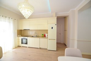 Fridge, oven, stovetop, dishwasher