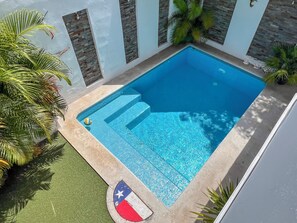Pool - Cute and cozy studio flamingos in Cozumel. AC, WIFI, Pool, mezzanine floor,grill (Cozumel)