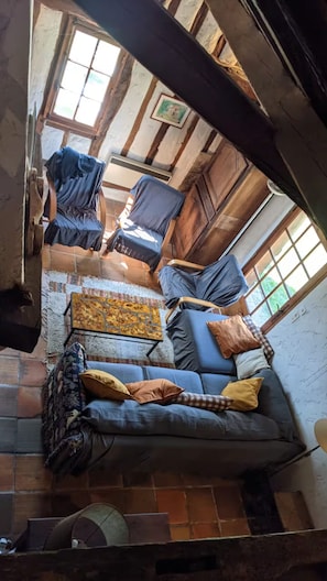 Televisión, chimenea, tenis de mesa y libros 