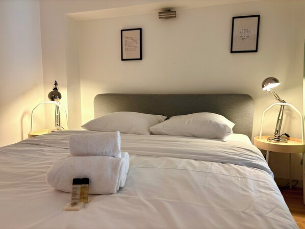 1 bedroom, iron/ironing board, bed sheets