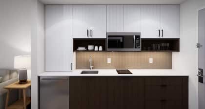 1 Bedroom Hotel Suite in Grand Rapids with AC, WiFi, Fitness Room and Breakfast