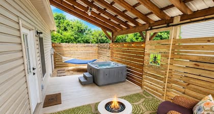 Stylish Asheville Retreat w/ Hot Tub, Fire Pit & Private Patio Near Downtown.