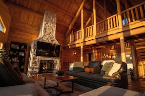 Smart TV, fireplace, video games, foosball