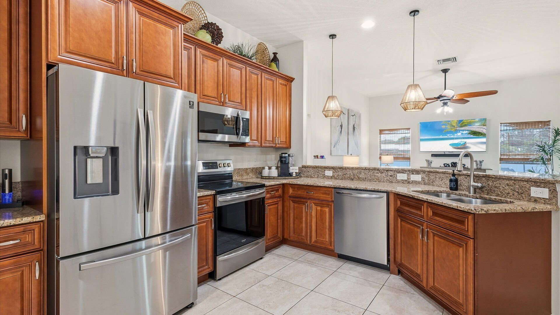 House, Multiple Beds, Pool Access, Pool View (Gem of Jensen Beach) | Private kitchen | Fridge, microwave, oven, stovetop