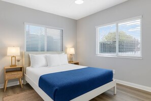 2 bedrooms, desk, iron/ironing board, travel crib