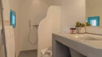 Hair dryer, towels, toilet paper