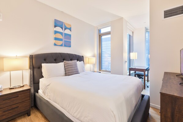 Appartement Deluxe, cuisine | 1 chambre, bureau, espace de travail pour ordinateurs portables