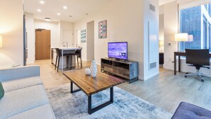 Departamento Deluxe, cocina | Área de sala de estar