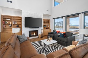 Smart TV, fireplace, video games