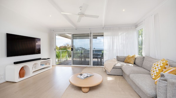 Smart TV, DVD player, books, stereo