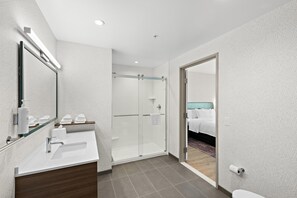 Suite, 1 Bedroom | Bathroom shower - Home2 Suites By Hilton Riverside Downtown (Riverside)