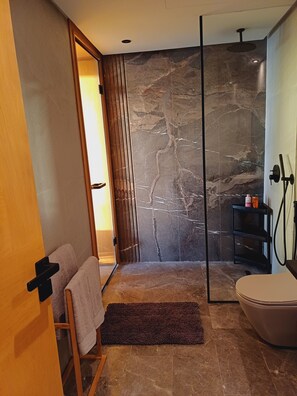 Secadora de cabello, toallas, jabón, shampoo 