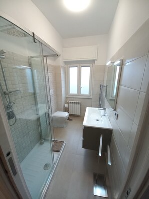 Dusche, Haartrockner, Bidet, Handtücher