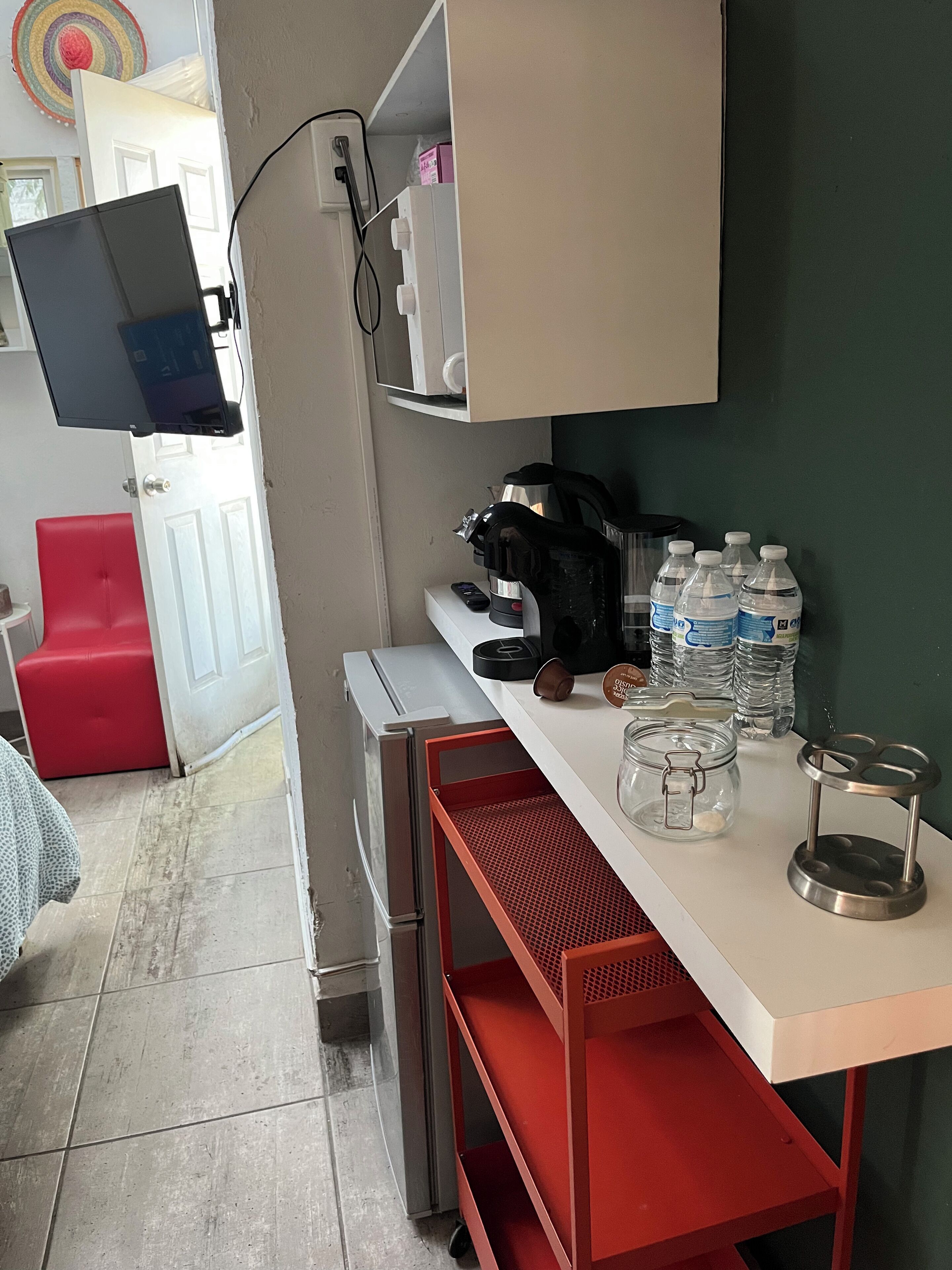 Blackout drapes, iron/ironing board, free WiFi