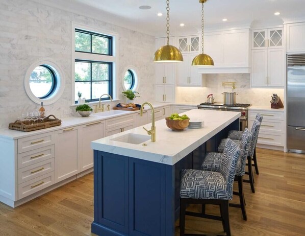 House, Multiple Beds, Fireplace, Pool View (NORFOLK STREET 207) | Private kitchen - Norfolk Street 207 (Rehoboth Beach)