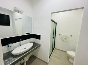 Serviettes fournies, savon, papier toilette