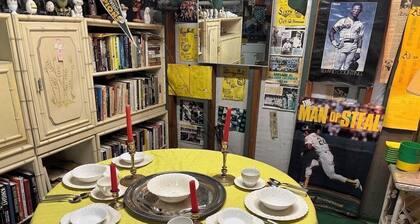 Charming baseball themed 2-story building with cable TV, wi-fi & stereo system.