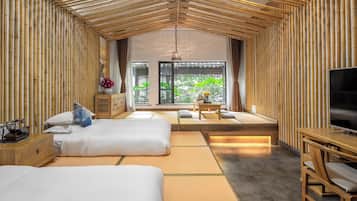 Habitació amb dos llits individuals bàsica, vistes al jardí | Wifi gratuïta
