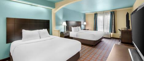 Room (1 King and 1 Queen Bed) | In-room safe, laptop workspace, iron/ironing board, free WiFi