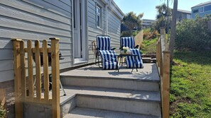 Terrace/patio - Vu an Tecca enjoys spectacular sea views and is newly refurbished. (Hayle)