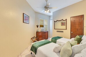 2 bedrooms, iron/ironing board, WiFi, bed sheets