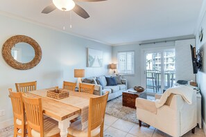 TV, books - Beachfront Abode w/ Pool Access in Gulf Shores! (Gulf Shores)