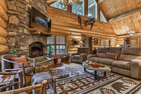 Smart TV, fireplace, ping pong, books