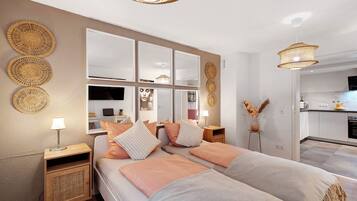 1 Schlafzimmer, BĂŒgeleisen/BĂŒgelbrett, kostenloses WLAN, BettwĂ€sche