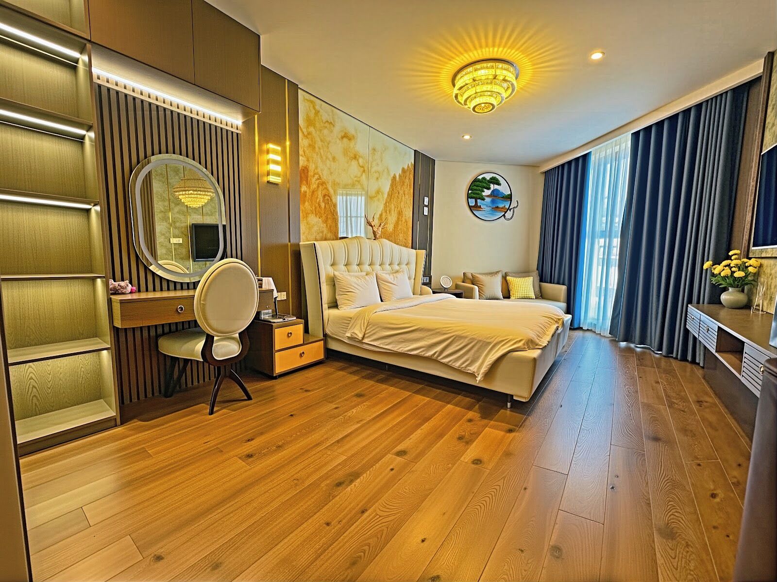 Studio Executive - 1 sovrum - havsutsikt | Värdeförvaringsskåp på rummet, skrivbord och mörkläggningsgardiner