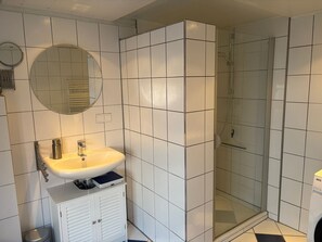 Regadera, secadora de cabello, toallas 