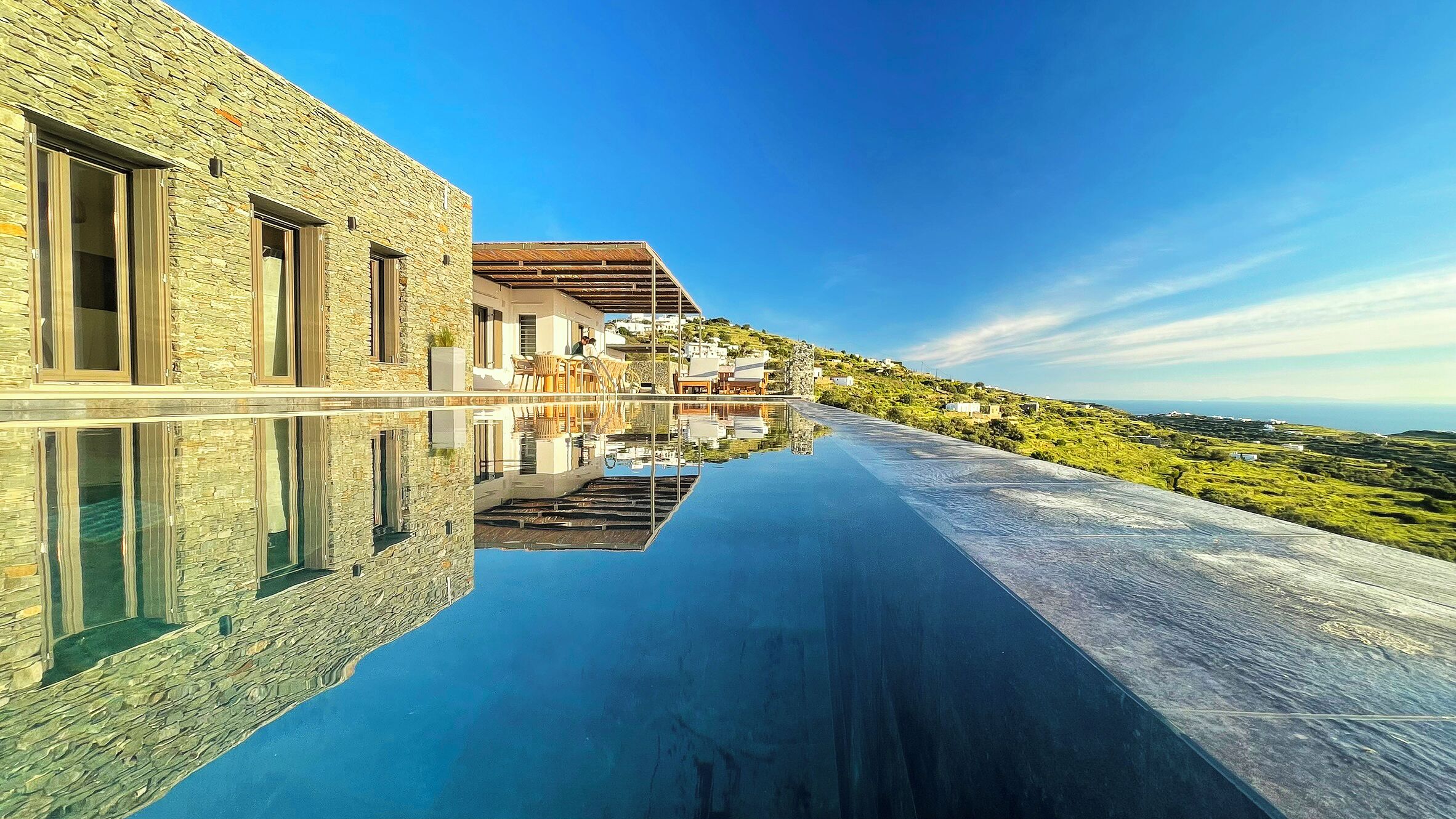 Chrisopigi Two Bedroom Sea View Villa with Infinity Pool | Terrace/patio