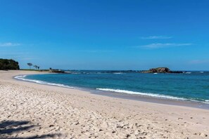 On the beach, beach towels
