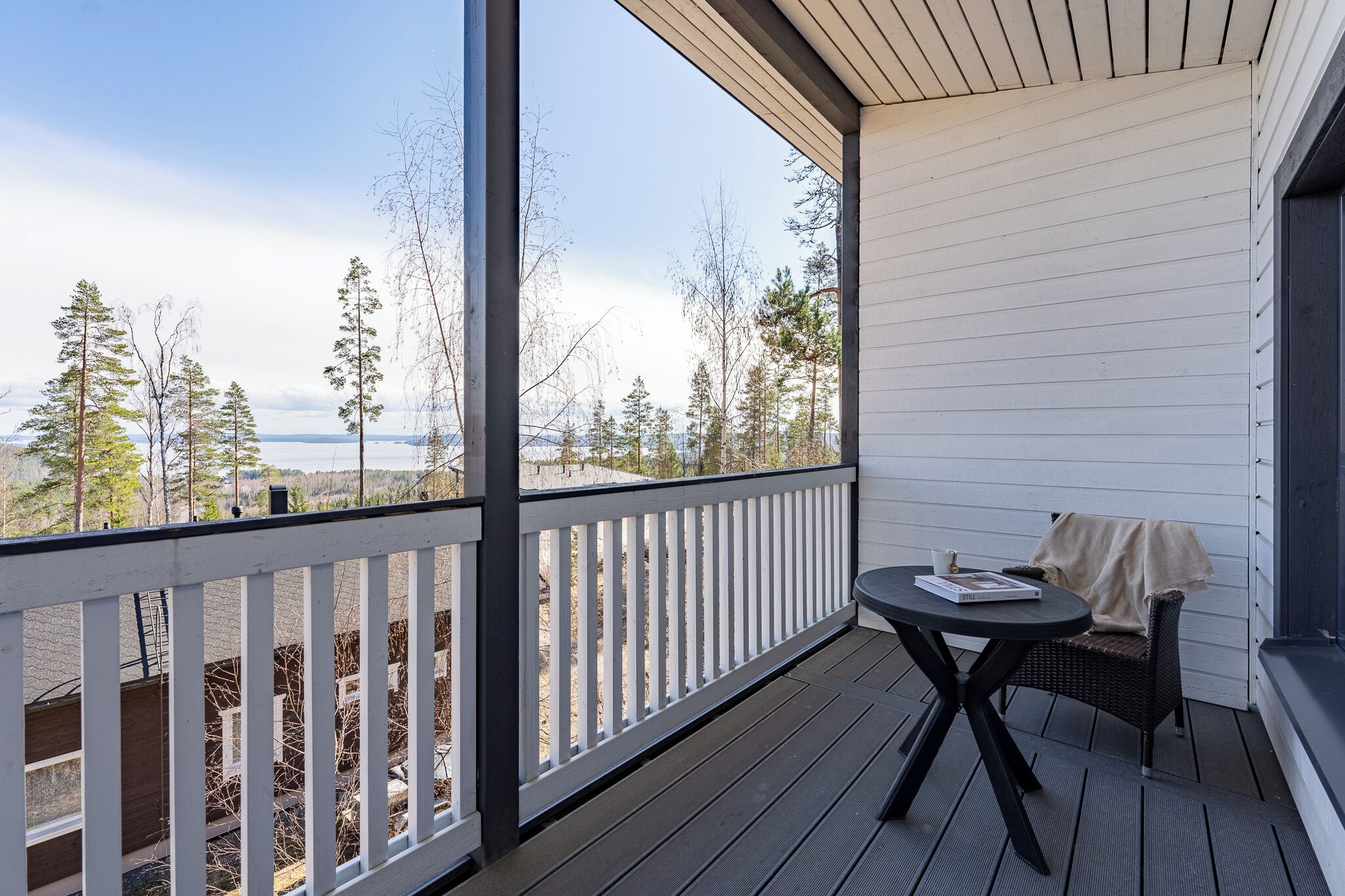 Toetasjesleilighet – superior, flere senger, delvis utsikt mot innsjø, ved skibakken | Balkong