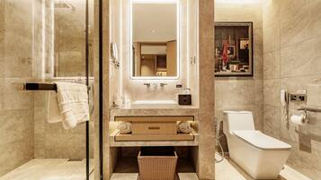 Classic Double Room, City View | Bathroom | Shower, hair dryer, bathrobes, slippers