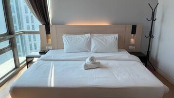 1 bedroom, desk, laptop workspace, iron/ironing board