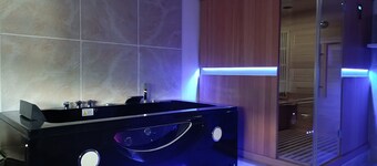 Elegant villa of the leaves garden swimming pool whirlpool shower sauna.