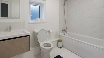 House | Bathroom | Combined shower/tub, deep soaking tub, hair dryer, towels